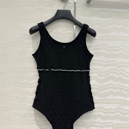 Coco Double C Jacquard Logo Classic One-piece Swimsuit