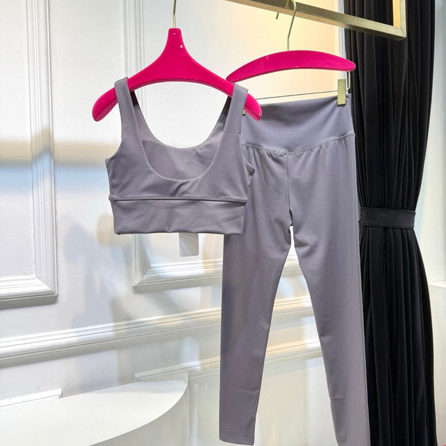 Full Set Alo Yoga Grey Cotton