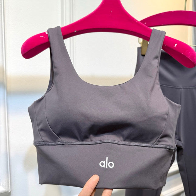 Full Set Alo Yoga Grey Cotton