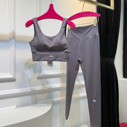 Full Set Alo Yoga Grey Cotton