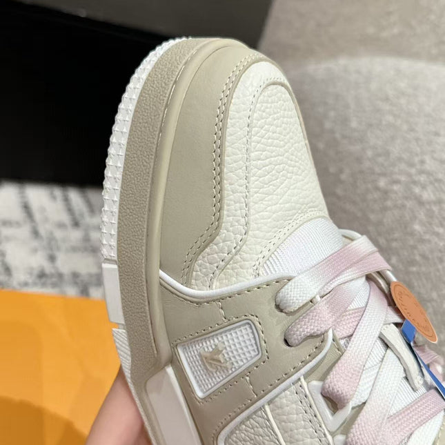LV TRAINER SNEAKERS IN WHITE CALFSKIN