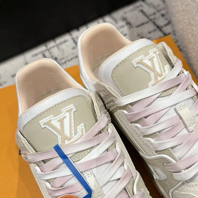 LV TRAINER SNEAKERS IN WHITE CALFSKIN