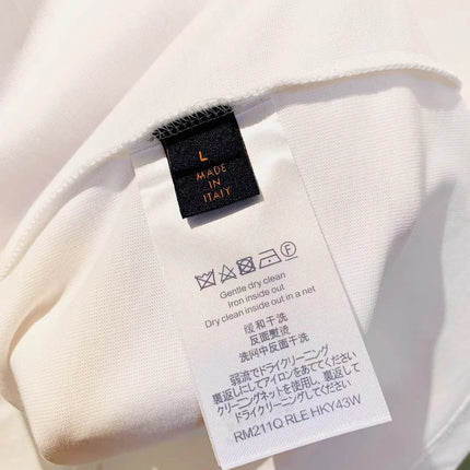 LV White Logo T-Shirt White Cotton