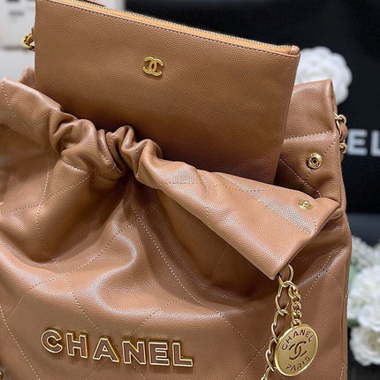 GABRIELLE  HOBO BAG 35 IN CAMEL BROWN GRAINED CALFSKIN