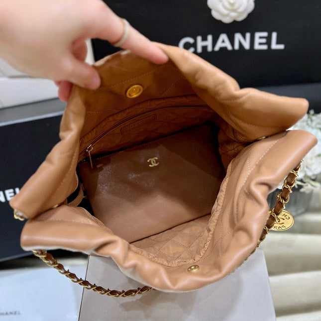 GABRIELLE  HOBO BAG 35 IN CAMEL BROWN GRAINED CALFSKIN