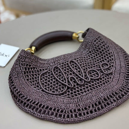 CHLOÉ 25S SUMMER BANANA HOBO BAG 36 IN BROWN