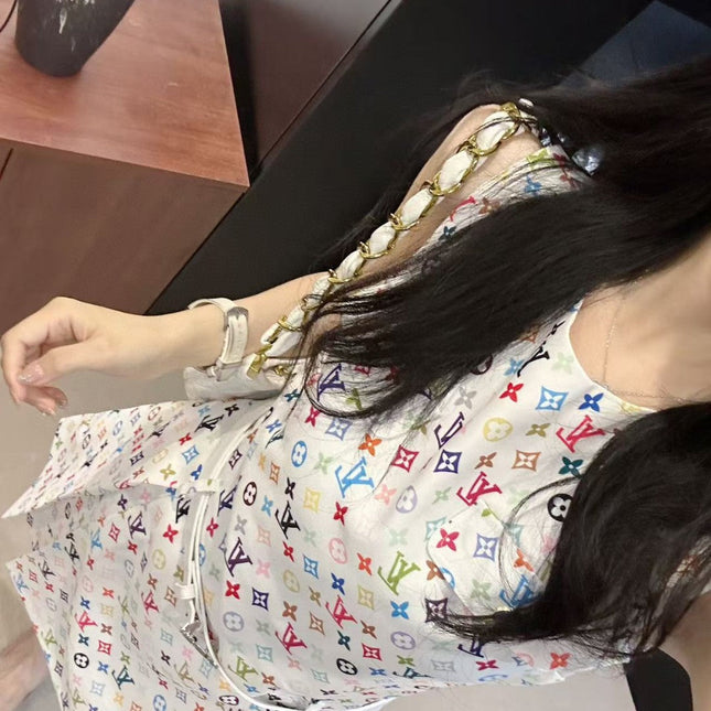 LV DRESS IN MULTICOLOR MONOGRAM COTTON
