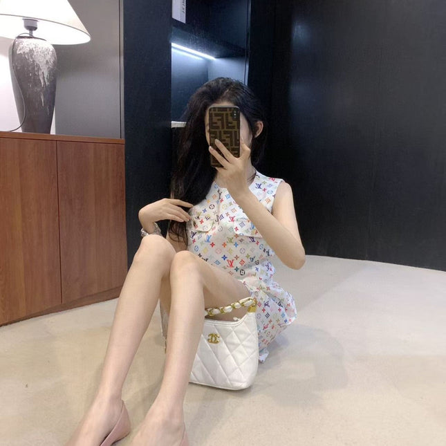 LV DRESS IN MULTICOLOR MONOGRAM COTTON