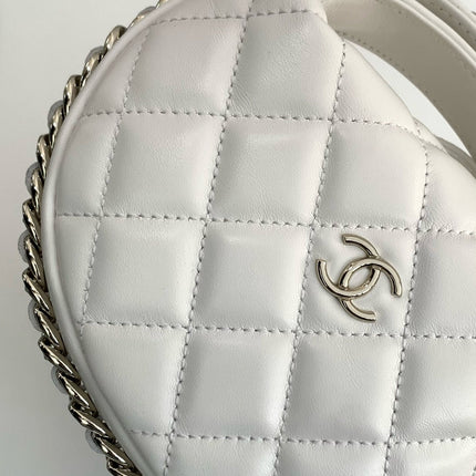 MINI HOBO BAG 16 IN WHITE LAMBSKIN