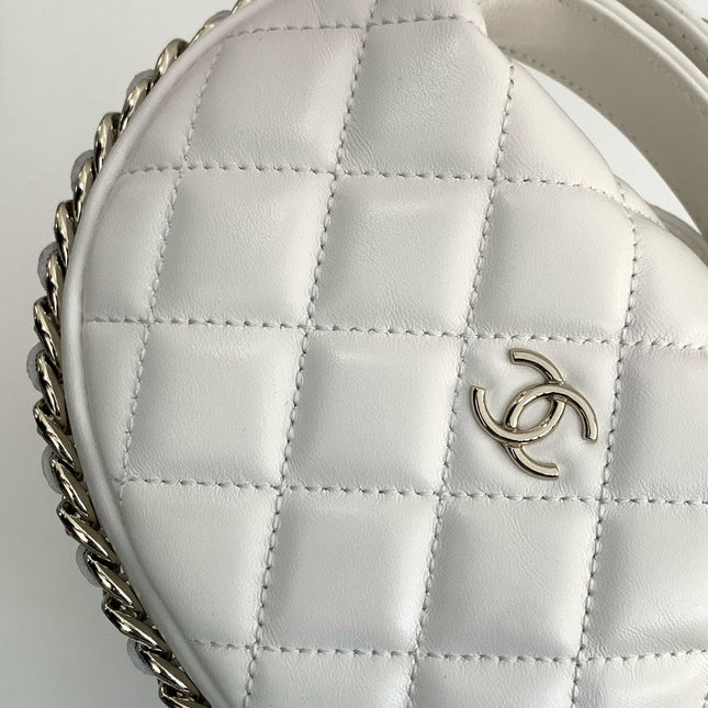 MINI HOBO BAG 16 IN WHITE LAMBSKIN