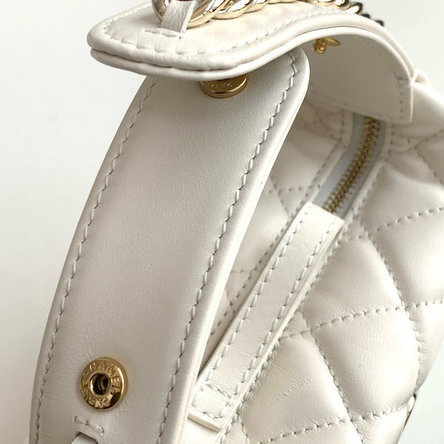MINI HOBO BAG 16 IN WHITE LAMBSKIN