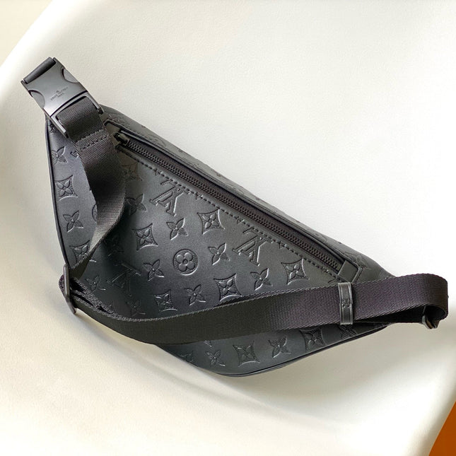 LV BELT BAG 44 IN BLACK EMBOSSED MONOGRAM CALFSKIN