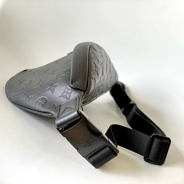 LV BELT BAG 44 IN BLACK EMBOSSED MONOGRAM CALFSKIN