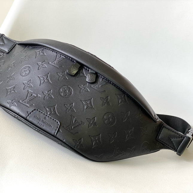 LV BELT BAG 44 IN BLACK EMBOSSED MONOGRAM CALFSKIN