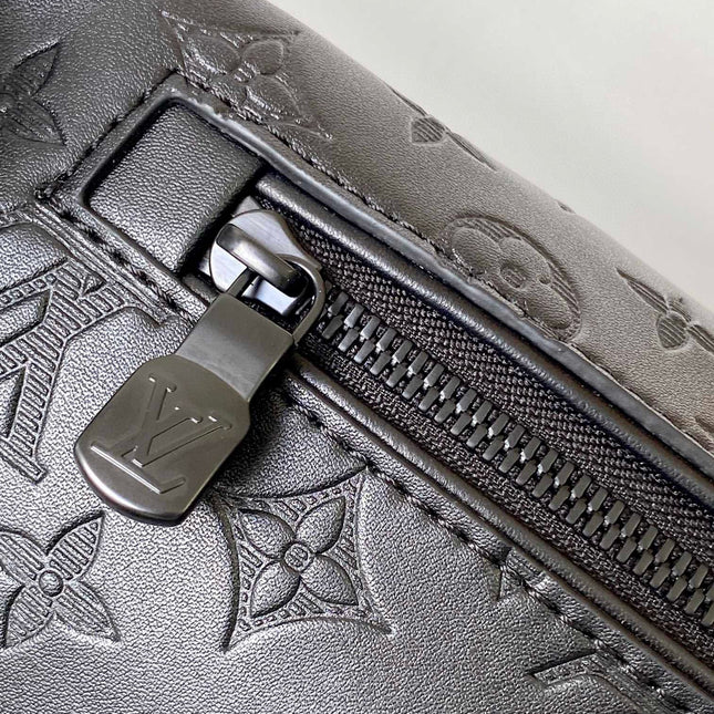 LV BELT BAG 44 IN BLACK EMBOSSED MONOGRAM CALFSKIN