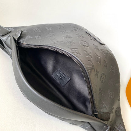 LV BELT BAG 44 IN BLACK EMBOSSED MONOGRAM CALFSKIN