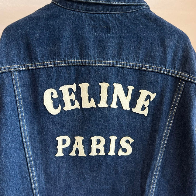 CLASSIC TRUCKER JACKET INDIGO DENIM CONTRAST STITCHING SILVER BUTTONS          Ask ChatGPT