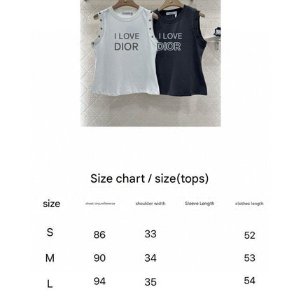 J'ADORE DIOR SLEEVELESS TEE IN BLACK COTTON