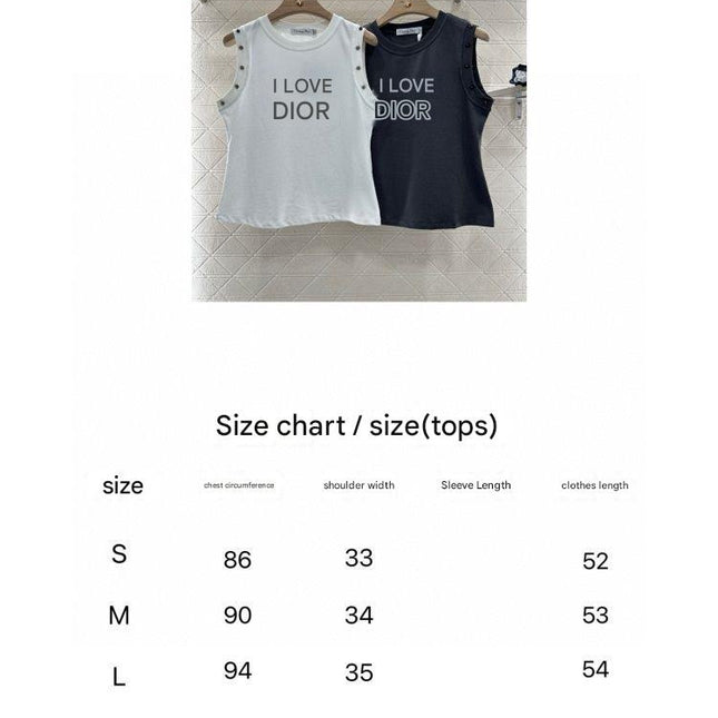 J'ADORE DIOR SLEEVELESS TEE IN BLACK COTTON