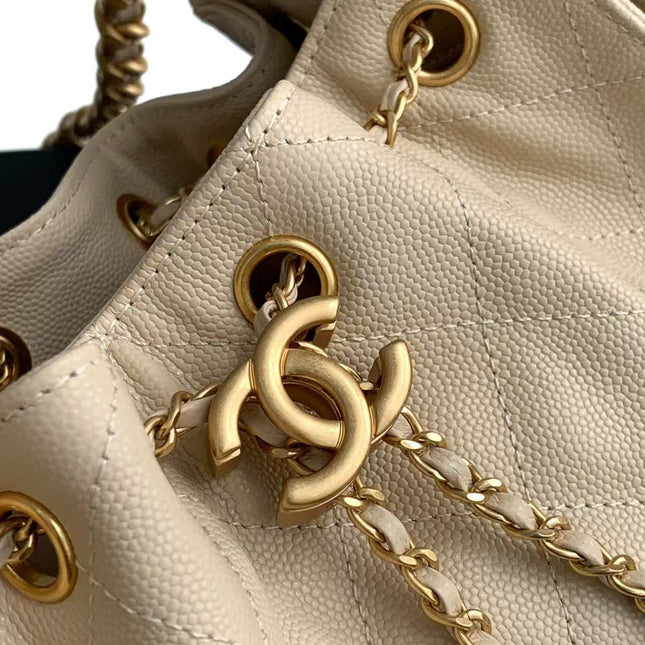 CC 25 MINI HANDBAG 22CM IN BEIGE GRAINED CALFSKIN GOLD HARDWARE