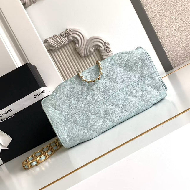 CC 25 MINI HANDBAG 22CM IN BABY BLUE GRAINED CALFSKIN GOLD HARDWARE