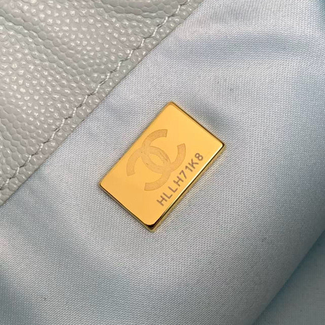 CC 25 MINI HANDBAG 22CM IN BABY BLUE GRAINED CALFSKIN GOLD HARDWARE