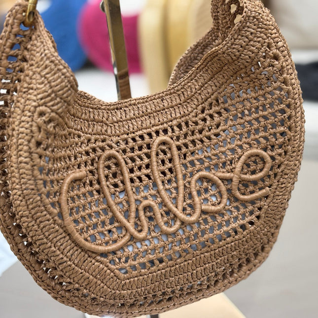 CHLOÉ 25S SUMMER BANANA HOBO BAG 36 IN LIGHT BROWN