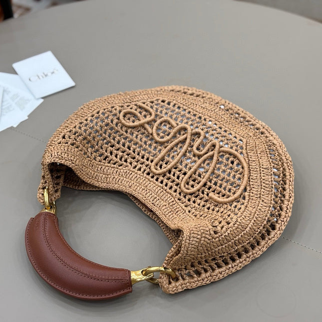 CHLOÉ 25S SUMMER BANANA HOBO BAG 36 IN LIGHT BROWN