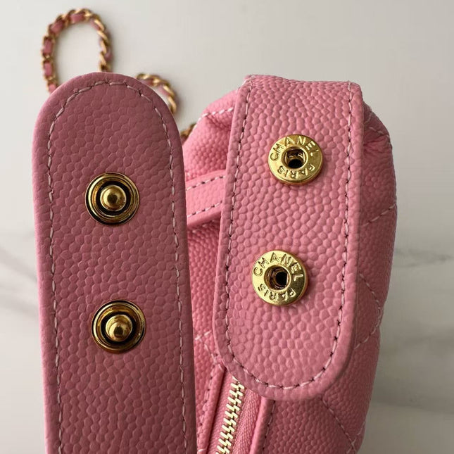 CC TOP HANDLE BAG 19 IN PINK GRAINED CALFSKIN