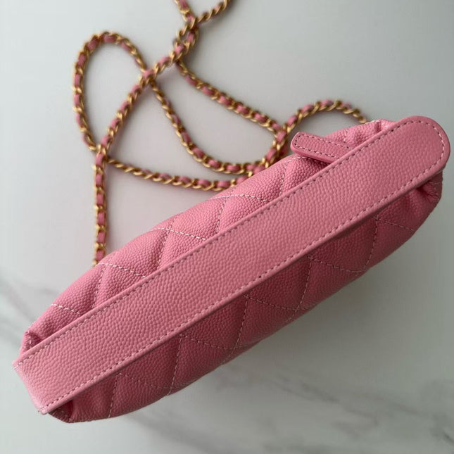 CC TOP HANDLE BAG 19 IN PINK GRAINED CALFSKIN
