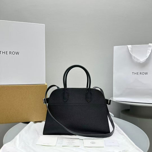MINIMALIST STRUCTURED SILHOUETTE HANDBAG IN BLACK CALFSKIN
