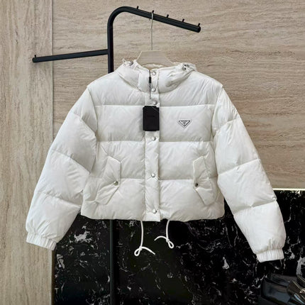 PRA CONVERTABLE DOWN JACKET IN WHITE RE-NYLON
