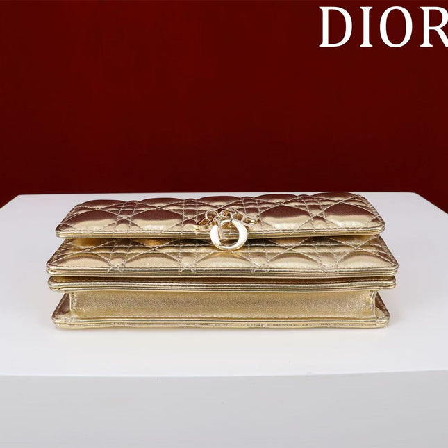 CD BAG 21 IN GOLD CALFSKIN WITH GOLD HARDWARE (Copy)