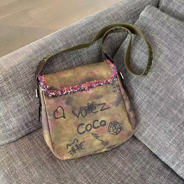 Chanel Graffiti Messenger Bag 30 In Colorful Canvas TP3