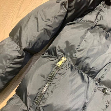 HOODED LONG PUFFER JACKET IN BLACK