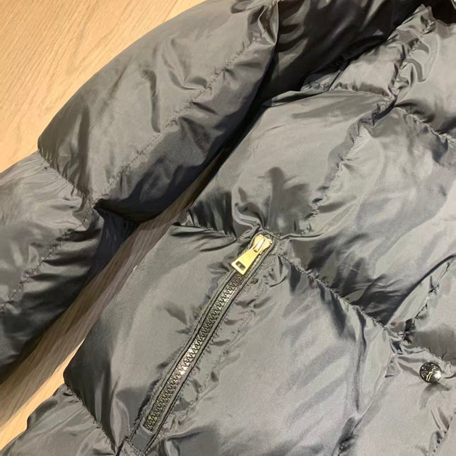 HOODED LONG PUFFER JACKET IN BLACK