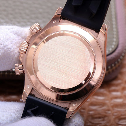 DAYTONA ROSE GOLD CASE 40MM CHOCOLATE DIAL RUBBER STRAP