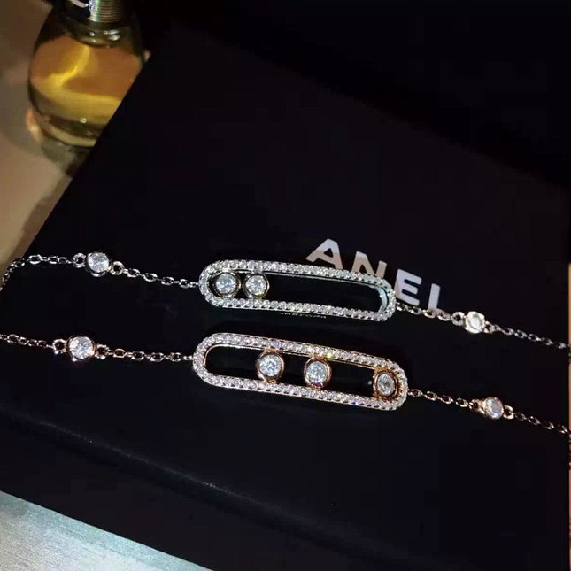 BABY MOVE PAVED PINK GOLD DIAMOND BRACELET