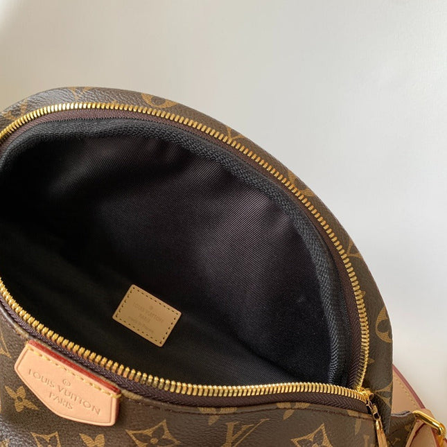 LV BUMBAG 37 IN BROWN COATED MONOGRAM CANVAS