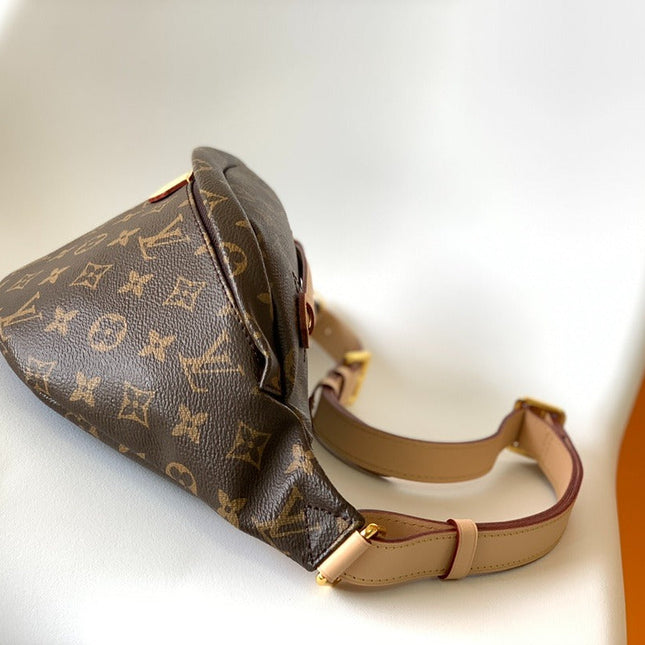 LV BUMBAG 37 IN BROWN COATED MONOGRAM CANVAS