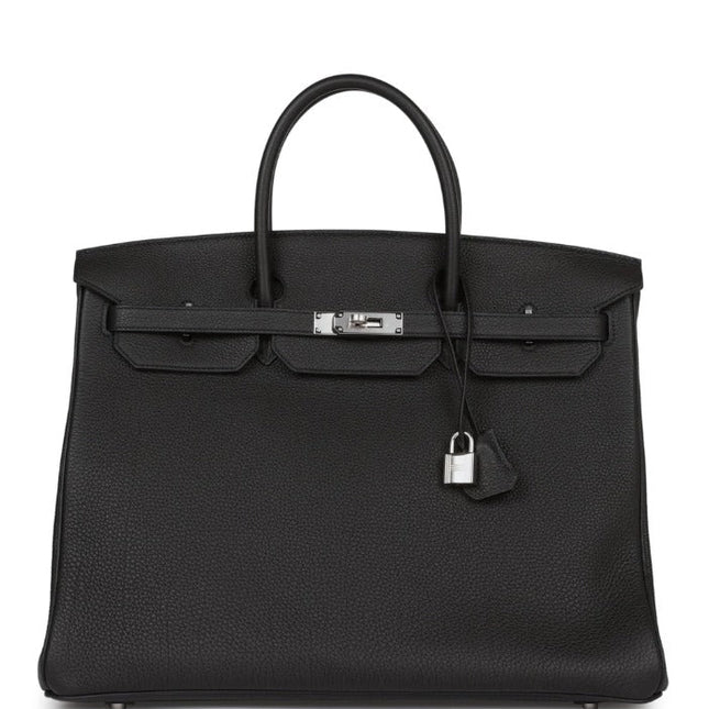 HM BIRKIN 40 IN BLACK TOGO PALLADIUM HARDWARE