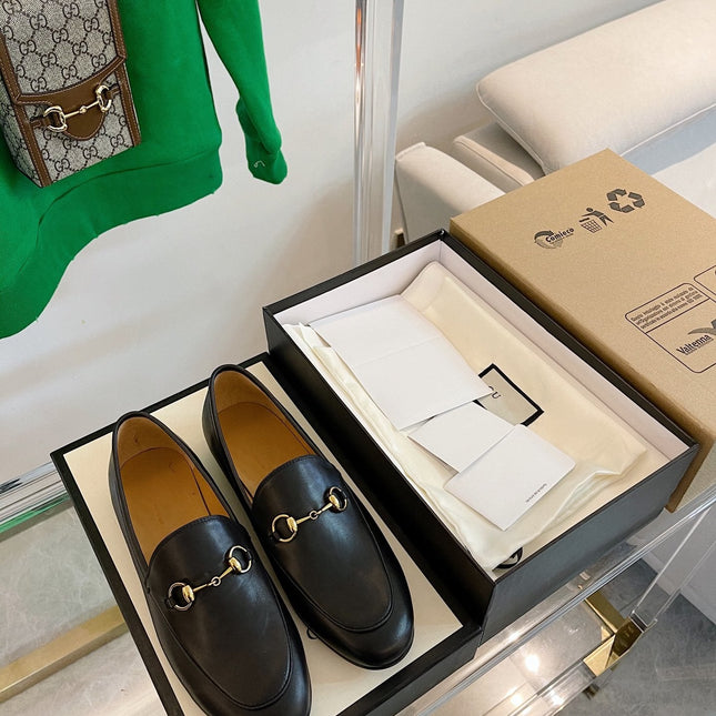 GG LOAFERS MULES BLACK BROWN SOLE