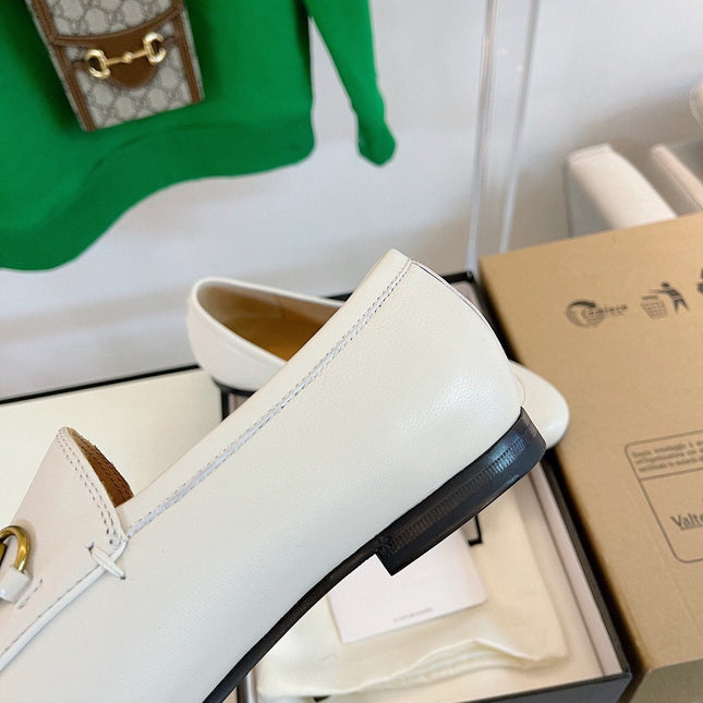 GG LOAFERS MULES WHITE BROWN SOLE