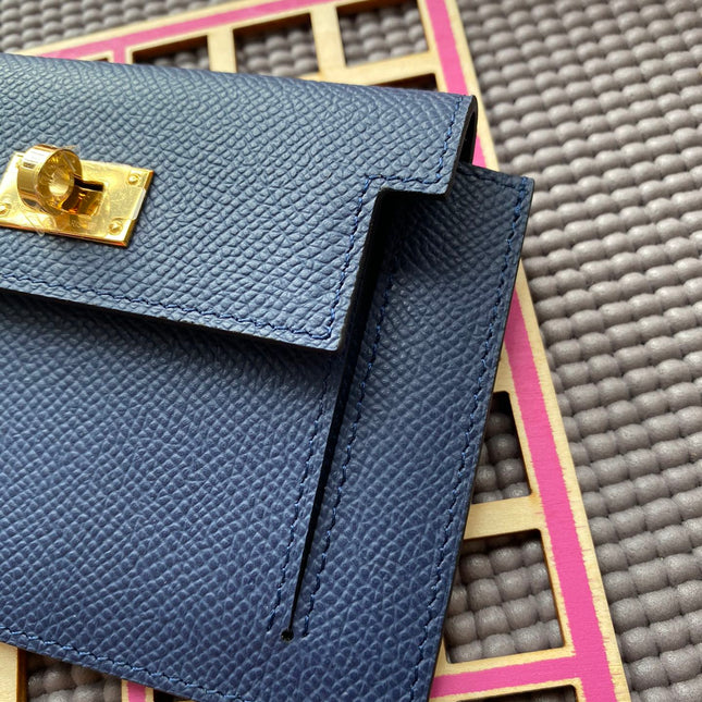 HM Kelly Pocket 13.5 Blue Epsom Ghw