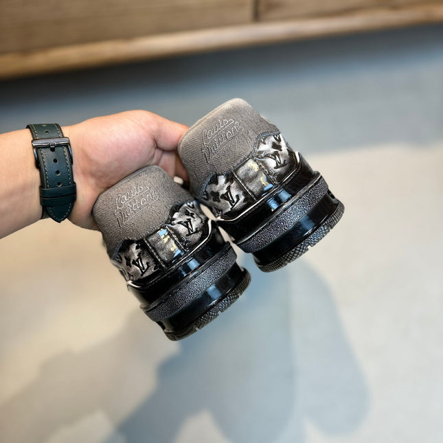 LV TRAINER MONOGRAM DENIM WHITE BLACK SNEKER