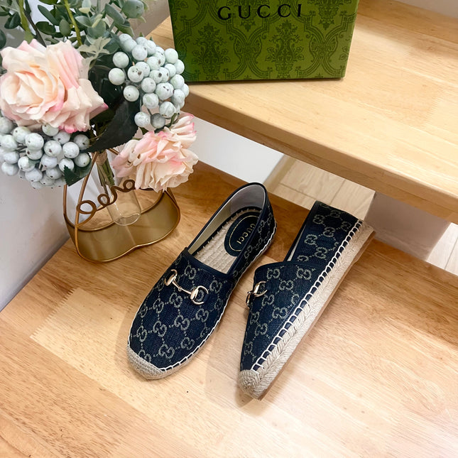 WOMEN'S ESPADRILLE WITH HORSEBIT IN NAVY BLUE DENIM