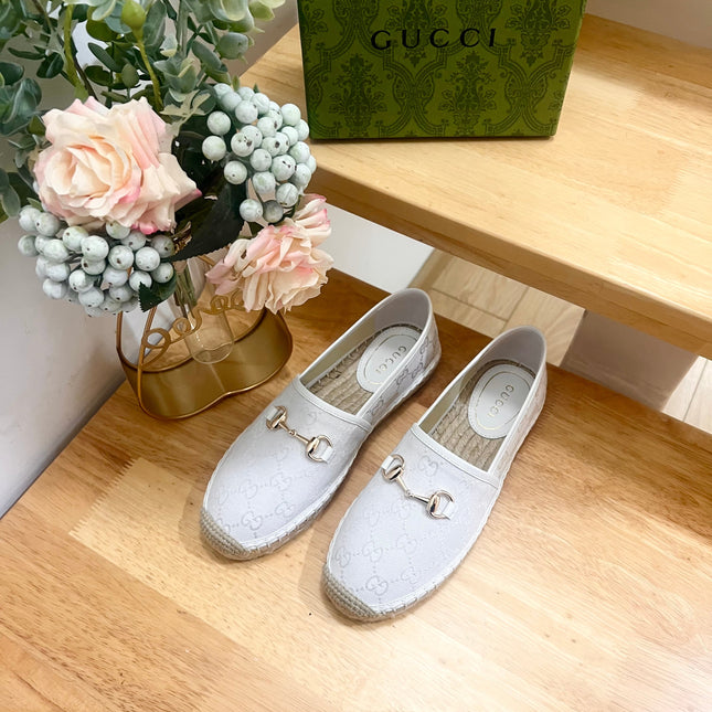 WOMEN'S ESPADRILLE WITH HORSEBIT IN WHITE CANVAS
