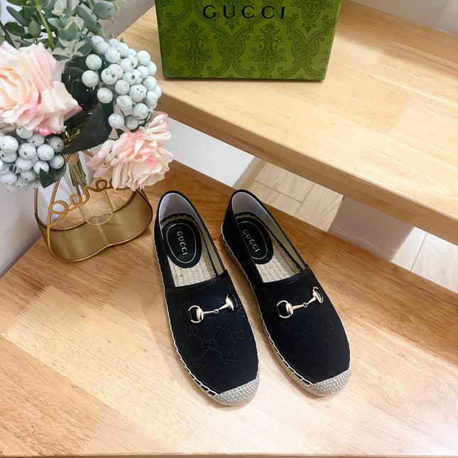 WOMEN'S ESPADRILLE WITH HORSEBIT IN BLACK CANVAS