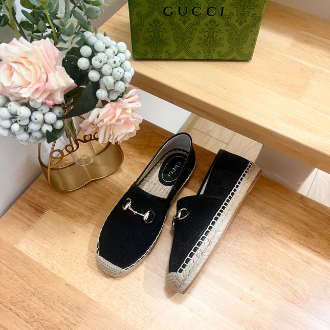WOMEN'S ESPADRILLE WITH HORSEBIT IN BLACK CANVAS