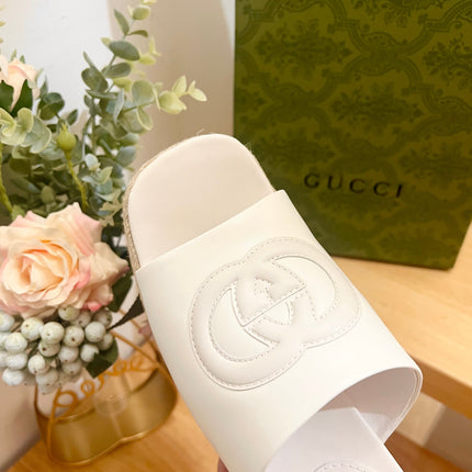 HIGH 10CM WEDGE SANDALS IN WHITE SHEEPSKIN